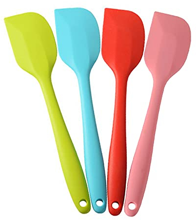 Teigschaber Set,4 Stück Silikon Löffel Spatel Silikon Spatel Set Hitzebeständiger Antihaft Küchenutensilien für Kochen und Backen