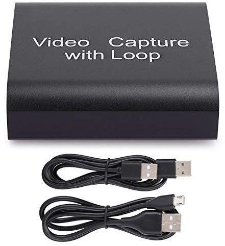 Capture Card, USB3.0 Video Capture Card With Loop Out, HDMI 4K Ultra HD Capture Card Fit For Game Console PS4 / PS3 / Xbox One Live Streaming(svart)
