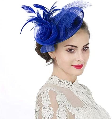 Fascinators Hut Blume Damen Mädchen Haar Mesh Feder Clip Elegant Haarklammer Schleier 20er Jahre Kopfschmuck Cocktail Tea Party Kopfbedeckung Pillbox Stirnband Haarnadel Haarschmuck Hochzeit Kirche