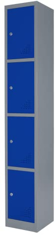 The Workplace Depot 4 Door Steel Locker – Durable, Ventilated & Lockable 1800mm Storage Solution with Corrosion-Resistant Finish – Ideal for Offices, Warehouses & Staff Changing Rooms (4 Door, Blue)
