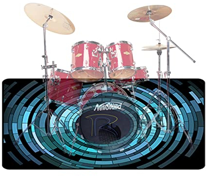 Schlagzeugteppich, Schallschutz Teppich, Drum Teppich Schallschutz Matte, Anti-rutschmatte Antivibrationsmatte Schallschutzmatte für Schlagzeug Drum Trommel Piano Klavier(Size:160x120cm,Color:D)