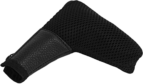 BuyWeek Golfschlägerhaube, L Form Mesh Golf Schlägerhauben Golfschläger Putter Schlaghauben Schutztasche mit Reißverschluss(Schwarz)