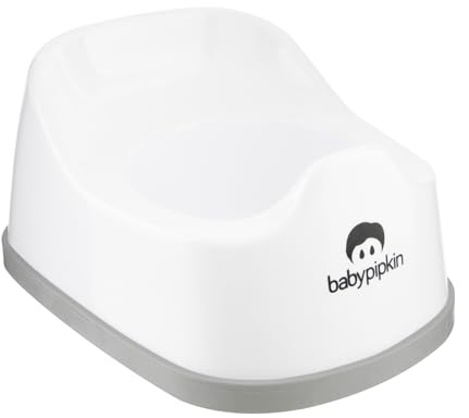 HOMESHOPA Children Training Potty, 1 Pack Kids Toddler Toilet Training Seat, Plastic, Portable Lightweight, Non Slip Rubber Grip, Easy to Clean and Carry Travel Potty - White