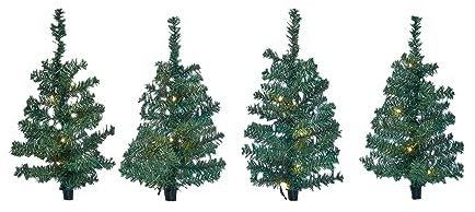 Ljusträd trädgårdsplugg 50 cm – set om 4/40 LED – juldekoration trädgårdsbelysning – konstgjorda granar belysta LED-gran julgran kontakt för utomhusbruk