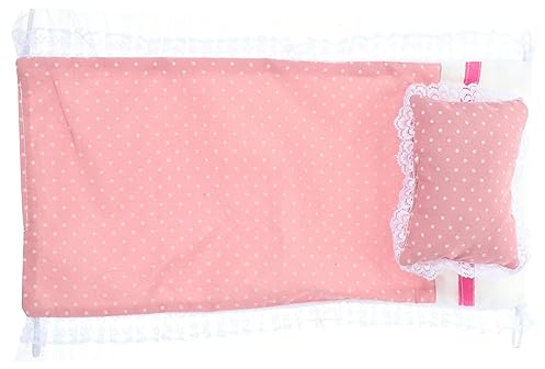 TOYANDONA 1 Set Doll Bedding Accessories Reversible Baby Doll Blankets Dollhouse Sheets Throw Pillow for Doll Beds Bunkbeds Cribs Cradles