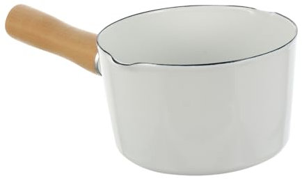 Ciieeo Emaille Milchkochtopf Mit Holzgriff Kleiner Antihaft Topf Für Babynahrung Milch Und Soßen Leichter Kasserolle Für Küche Und Reisen