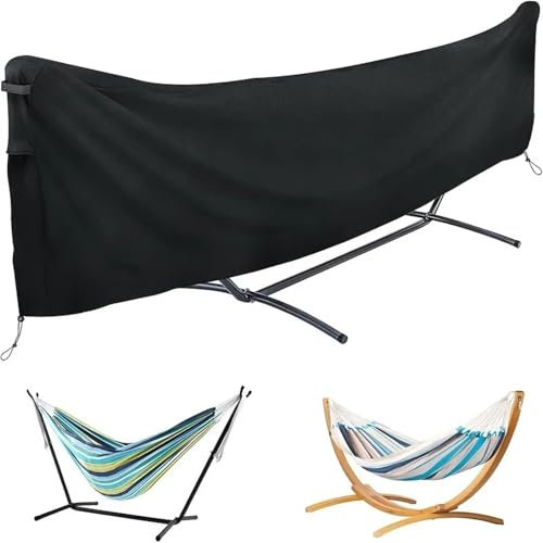 Vattentätt hängmatteöverdrag, 112” 420D kraftigt Oxford-överdrag, med handtag och ventilation, utomhushängmatta och regnskydd for dubbelhängmatta(285x17x80cm)