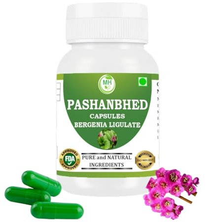 Morsan Healthcare Pashanbhed (Bergenia ligulata) Capsule | Pack of 60 x 500 MG. Vegetarian Capsules | Natural Herbal Supplement | GMP Certified | Gluten Free (Pack of 1)