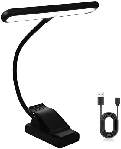 Ciieeo Wiederaufladbare LED Klemmleuchte für Klavier und Notenpult Flexible USB Leselampe mit Einstellbarer Helligkeit und Sicherem Clip Kabellose Tischlampe für Musik und Lesen