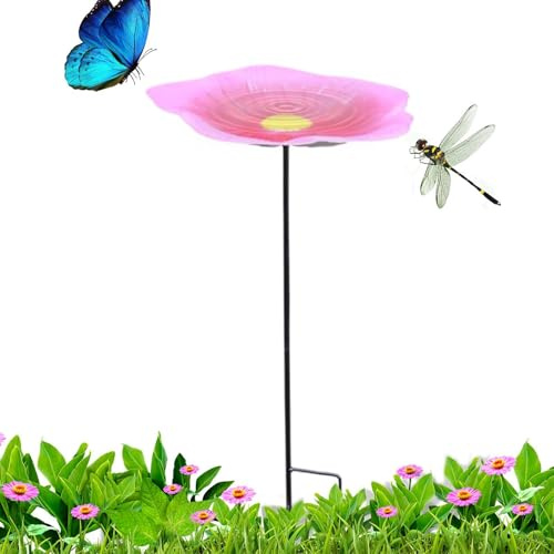Stazione dell'acqua per api, mangime per uccelli selvatici e vasca da bagno, per giardino, terrazza, prato, aiuola di fiori, balcone in cortile, amanti della natura, amanti delle api e giardini