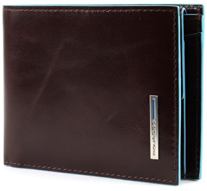 Piquadro Portafoglio Uomo In Pelle, Accessorio da Viaggio-Portafoglio Unisex Adulto, Mogano, Talla única