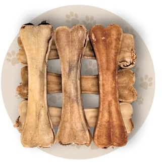 Warnick´s Tierfutterservice Kauknochen mit Pansen 15 cm Hundeknochen Rinderhaut Hundefutter Kausnack Rind (50 Stück)