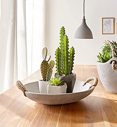 Dekoschale aus Beton, grau, Tischdeko, Pflanzschale, Obstschale, Snackschale, Salatschale, Pflanzgefäß, Kerzenschale, Blumenschale, Gebäckschale