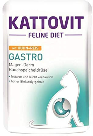 Kattovit Gastro Nassfutter für Katzen mit Huhn und Reis - 24 x 85 g Frischebeutel