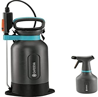 GARDENA Set PULVERIZADOR DE PRESIÓN PREVIA 5L Comfort + PULVERIZADOR DE Mano 0,75L Zona Ancha DE Apertura (120MM)