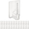 Gancio autoadesivo per bastone, 24 pz, Trasparenti, misura 25 x 17 mm, ganci per tenda, ganci per zanzariere, gancio adesivo per tende a finestra, aggancio per bastoni su finestre in PVC, curtain hook