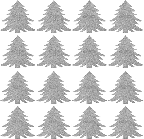 Weihnachten Besteckhalter Weihnachtsbaum Bestecktasche Besteckbeutel: 16 Stücke Filz Tannbaum Christbaum Tanne Besteckhülle Messer Geschirr Tasche Beutel Tischdeko Xmas Dinner Party Deko