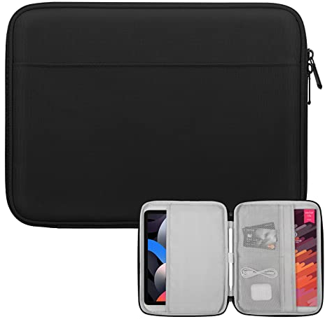 Dadanism 9-11 Zoll Tablet Tasche Hülle für iPad Pro 11 M4, Air 11, 10. Gen 10,9, 9/8/7. Gen 10,2, Air 5/4 10,9, Galaxy Tab A9+ 11/S9 FE, Tab M11 11, Schwarz