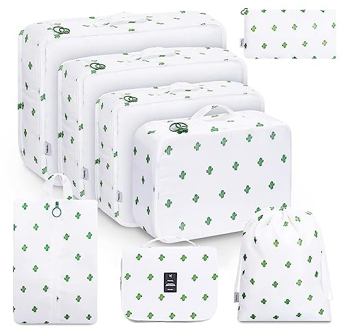 MURISE Packkuber Set om 8/Set om 6, Klädpåsar, Suitcase Organizer Set för Semester och Resor, Rese Organizer, System för Reseorganisering