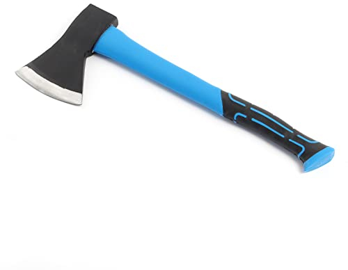 Wiltec Hacha de Mano 1000g Mango de Fibra de Vidrio 450mm Hoja de Acero al Carbono Madera leña