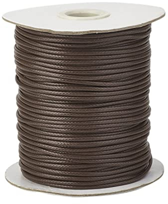 Craftdady 90 Yards Braided Waxed Cord String 2mm Imitation Leather Polyester Waxed Thread Rope for DIY Necklace Bracelet Jewelry Making,Saddle Brown