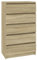 vidaXL Cajonera de Madera contrachapada Roble Sonoma 60x36x103 cm, cómoda, Armario, Armario de almacenaje, sifonier, Armario archivador