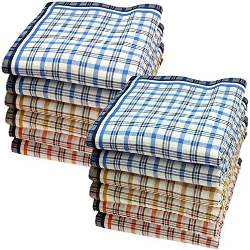 bilberry Stofftaschentücher 12 Stück ca.40x40cm reine Baumwolle Herrentaschentücher (John)