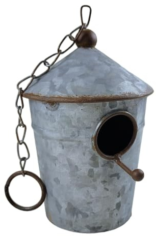 Petit nichoir pour oiseaux en zinc pour l'extérieur - Nichoir en métal à suspendre - Idéal pour le jardin