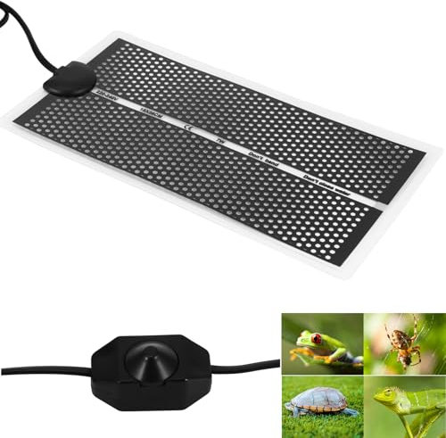 OurLeeme Terrarium Heizmatten Heizmatte für Reptilien mit Temperaturregelung, Heizkissen für Reptilien, Schildkröten Schlangen abnehmbares, wasserdichtes Heizkissen für Reptilien, Heizmatten