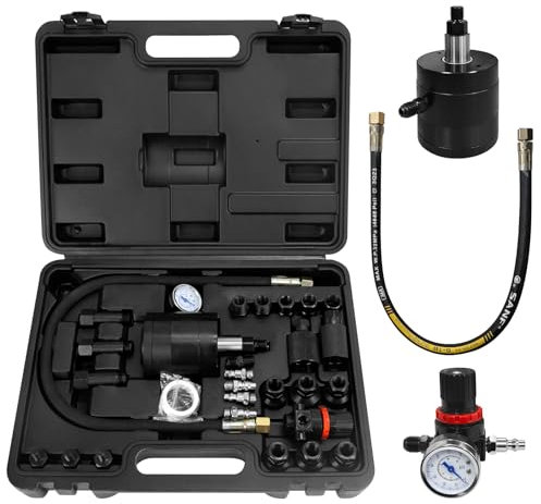 JAOGAUS Pneumatischer Injektor Abzieher mit Druckmesser und Adapter, Diesel Einspritzdüsen Abzieher, Druckluft Injektor Auszieher Set, Kompatibel mit BO*sch Delp*hi De*nso Sie*Mens