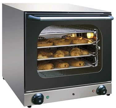 Forno a convezione professionale – 4 livelli – 2 ventilatori – Temperatura 0-300°C – Acciaio Inox – Cottura omogenea e veloce – Ideale per panetterie e ristorazione