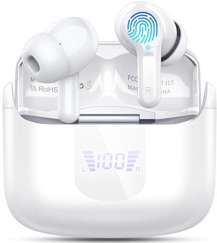 Bluetooth 5.4 Kopfhörer, 2025 Kopfhörer Kabellos Bluetooth, 48Std Tiefer Bass Hi-Fi Stereo Wireless Earbuds, 4 ENC Noise Cancelling Mic, in-ear Ohrhörer mit IP7 Wasserdicht, 3.8g Comfort Fit, USB-C