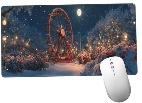 Azul Alfombrilla Ratón 1400x600x3mm Alfombrilla Raton XXL Grande con Base de Goma Antideslizante, Lavable, Accesorios Gaming Noria, Ordenador Gamer Regalos, Mouse Pad Gaming Mejora La Velocida Y1488