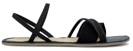 GROUNDIES Corfu Barefoot Sandals for Women - Comfortable Women’s Sandals with Soft Goatskin and Breathable Microfiber Insole, Flexible Outsole, Black - 10