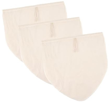 Lot de 3 sachets de lait de noix, étamine réutilisable pour lait de soja d'amande, jus, café à froid, 30,5 x 30,5 cm