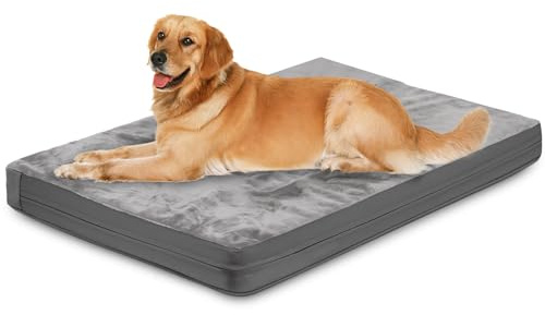 AZVFLY Hundebett Orthopädisch Grosse Hunde: Bequem Eiförmiger Schwamm Waschbar Hundekissen, rutschfest Bissfestigkeit mit Abnehmbarer Deckel, Doppelseitig Wendbare Lieblingswintergeschenk für Hunde