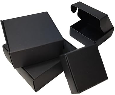 Fällbart lock postlådor 30/50/80/100 st Kraft/Vit/Svart presentförpackning (svart, 5,5 x 5,5 x 2,5 cm, 100 st)