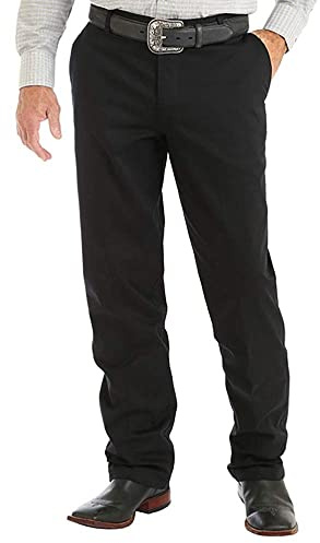 Wrangler Flat Front Relaxed Fit Casual Pant, Black, 35W x 30L