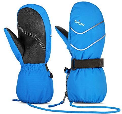 Unigear Kinder Skihandschuhe Fäustlinge wasserdicht und Winddicht, Schnee-Fausthandschuhe atmungsaktiv, Thermo warme Winterhandschuhe für Jungen und Mädchen von 2 bis 8 Jahre