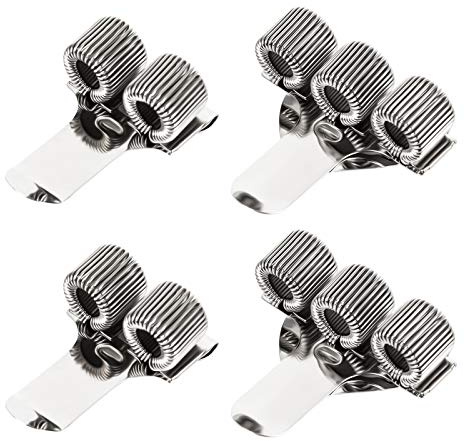 Huayue 4Pcs Clips de Bolígrafos Soporte Metal, Organizador de Clip para Bolígrafo Portalápices de Acero Inoxidable Pen Holder para Lápices (2 Tipos)