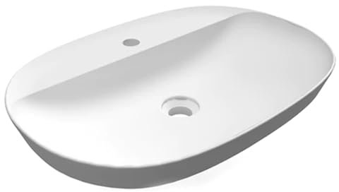 Ovales Einbauwaschbecken, ausziehbar, Einloch, Variant, 60 x 42 cm, Weiß