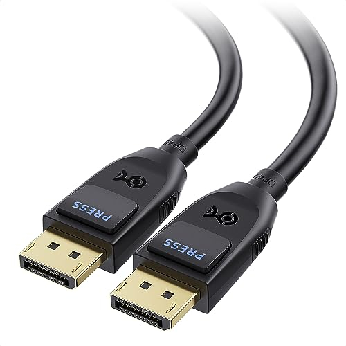 Cable Matters [Certifié VESA] Cable DisplayPort 2.1 de 2 m, prend en charge 40Gbps DP40 8K 60Hz, 4K 144Hz, noir avec FreeSync, G-SYNC et HDR pour moniteur de jeu, PC, RTX 4080/4090, RX 7900 et autres