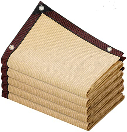 GewäChshaus Sonnenschutz Netz Sonnensegel 1x3m 2x6m 3x4m 3x6m 4x5m 5x8m, HDPE Rechteckig UV Schutz 90% Schattiernetz, Garten Terrasse Camping Beschattungsnetz Außen Markisen (Color : Beige, Size : 8
