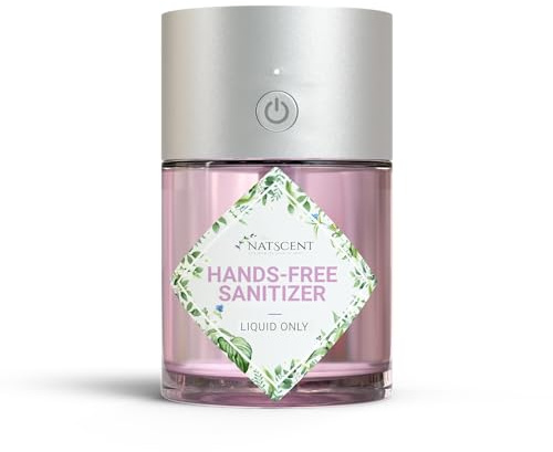 Natscent GizmoClean Automatic Hand Sanitizer Dispenser with Motion Sensor Activation, Easy Installation, Portable, Rechargeable, Powerful Mist for Hands & Surfaces (Pink)