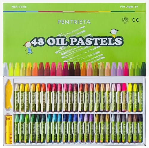 PENTRISTA Pastels à l'huile, 48 Couleurs Set de Pastel Sec Doux | Haute Pigmentation Idéal Fournitures pour Artistes, Peintres Amateurs, École, Cours d'Art