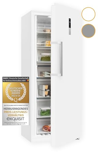 Exquisit Gefrierschrank GS380-NF-H-050D weiss | No Frost | Nutzinhalt: 380 L | Temperaturregelung | Alarm