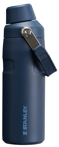 Stanley IceFlow Fast Flow Water Bottle 16 OZ | Angled Spout Lid | Lightweight & Leakproof for Travel & Gym | Insulated Stainless Steel | BPA-Free | Navy