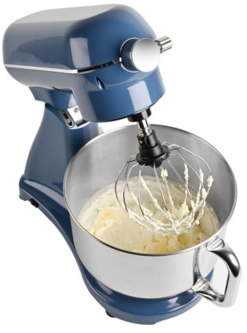Lakeland Deluxe 6.5 Litre Stand Mixer Slate Blue Includes whisk, dough hook and beater Planetary mixing action 10 speed settings