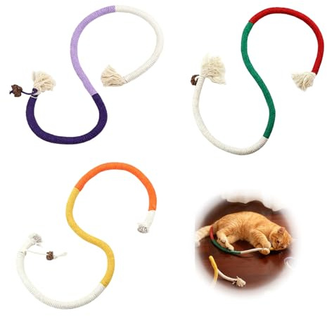 Sariputa 3 pcs Jouets à mâcher pour Chat - 60 cm - Jouet interactif pour Les Soins dentaires et Contre la Mauvaise haleine