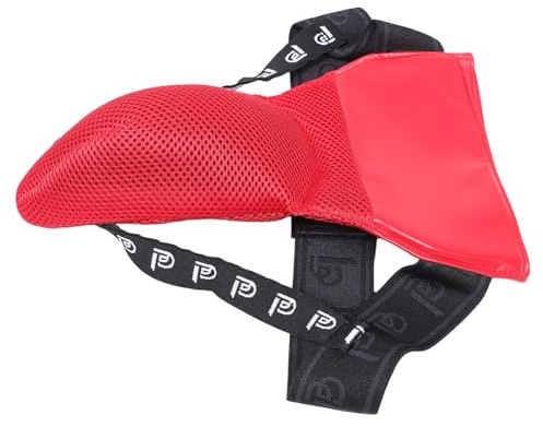 SMASOLO Protezione Inguinale da Combattimento Rossa Traspirante Coppa Protettiva Sportiva per Uomo per Boxe e Arti Marziali, Protezione Addominale Regolabile per Allenamento Mma